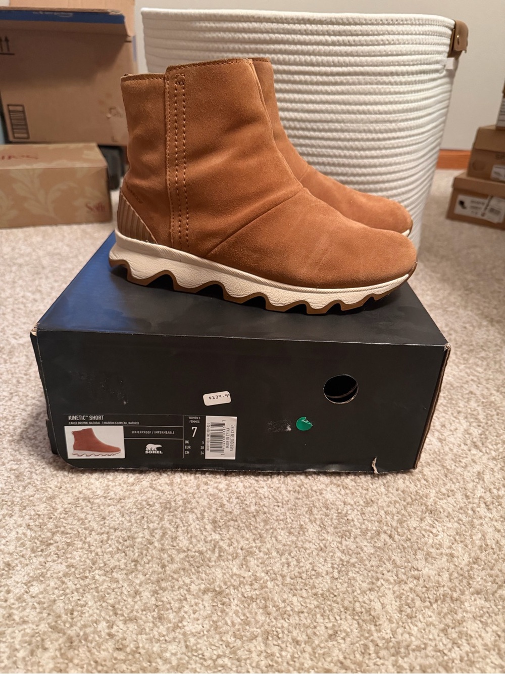 Sorel Kinetic Women's Suede Ankle Boot in Tan